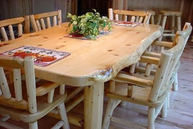 cedar table and chairs - image