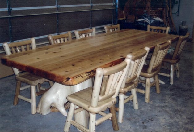 cedar stump base table - image