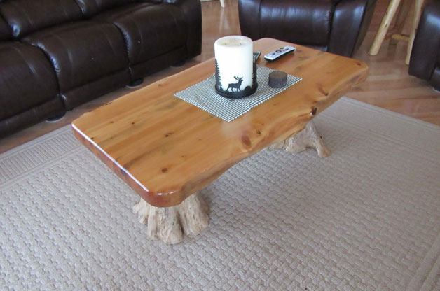cedar stump coffee table - image